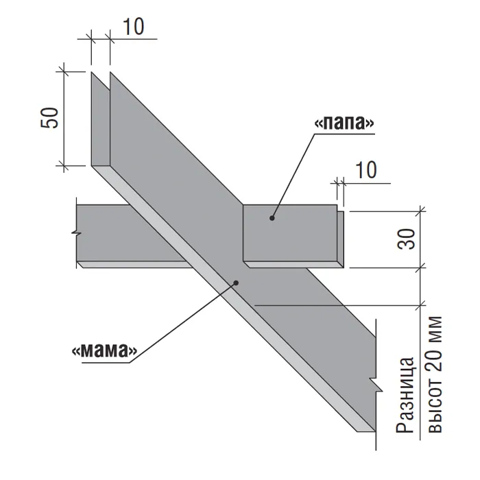 Подвесной металлический потолок Грильято Жалюзи ячейка 200х300мм