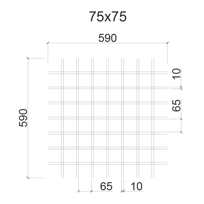 Грильято Е 75х75 H-40 черный