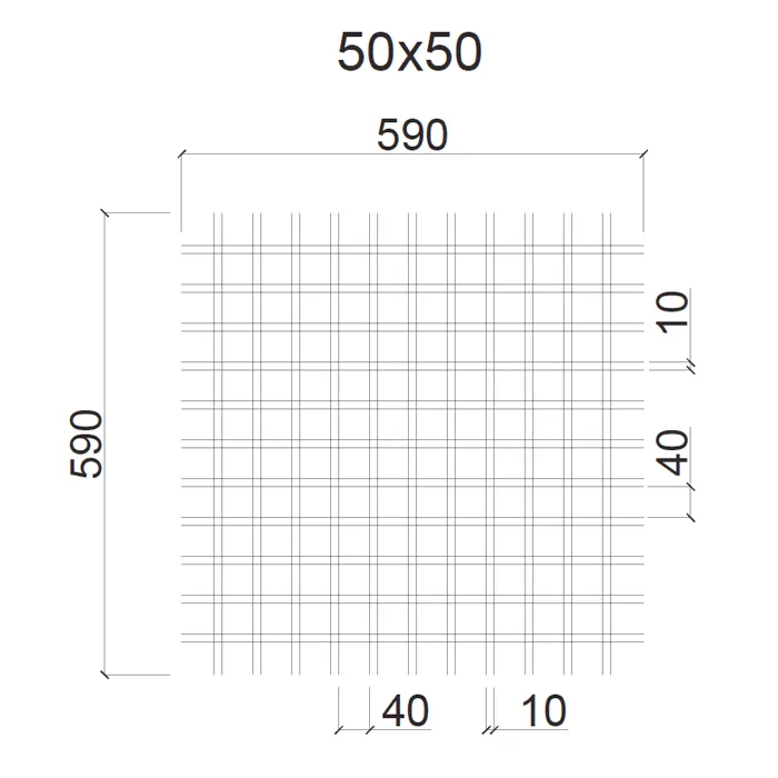 Грильято Е 50х50 H-40 металлик