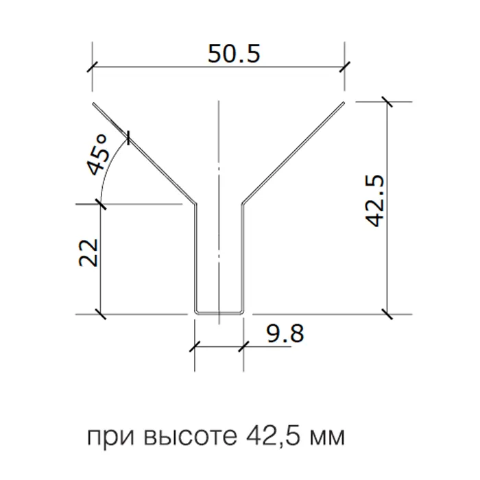 Подвесной металлический потолок Грильято Пирамидальный ячейка 200х200мм, высота 42.5 мм