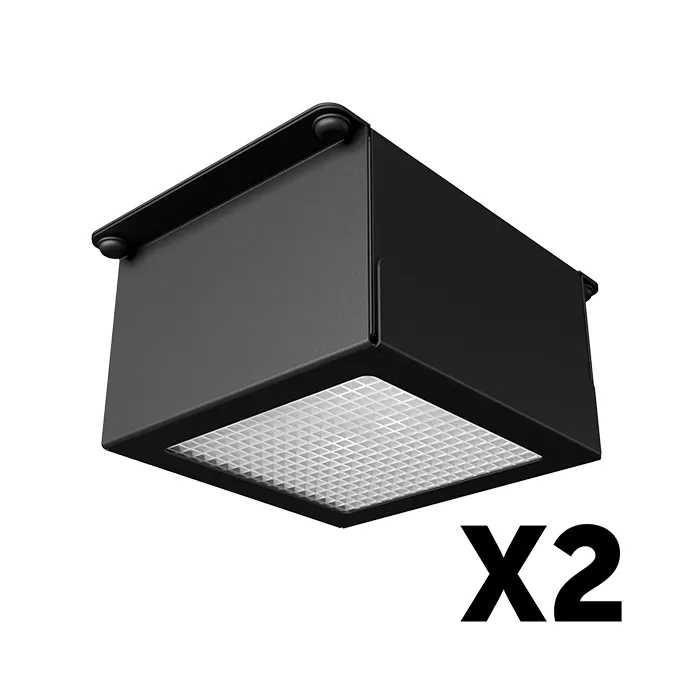 Комплект светильников Грильято Тетрис x2 для ячейки 75x75 20Вт 5000К Микропризма Черный