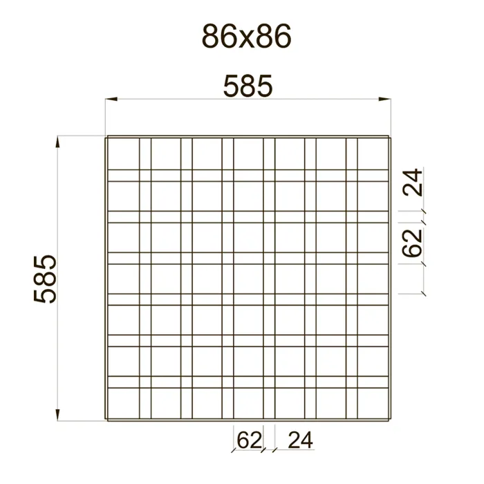 Подвесной потолок Грильято GL-24 ячейка 86х86 мм