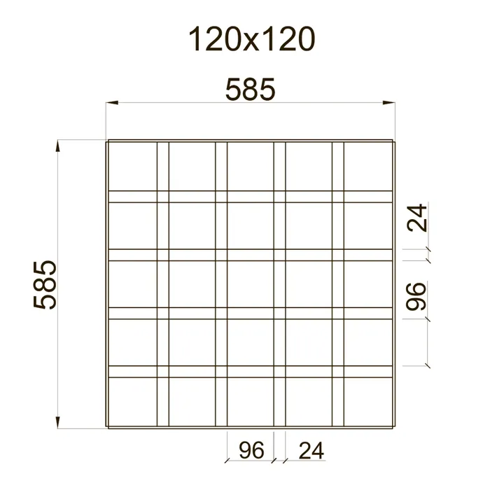 Заказать подвесной потолок Грильято GL-24 ячейка 120х120 мм