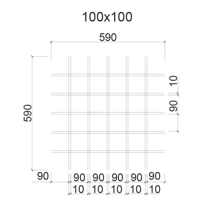 Грильято Е 100х100 H-40 белый матовый